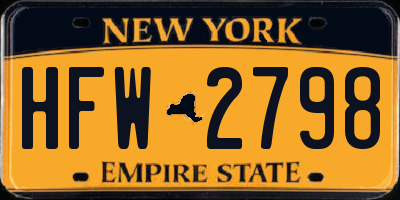 NY license plate HFW2798