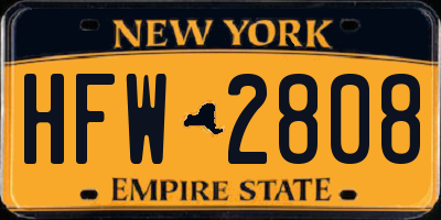 NY license plate HFW2808