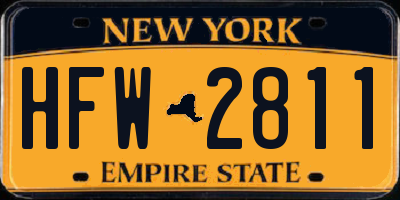 NY license plate HFW2811