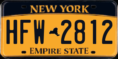 NY license plate HFW2812