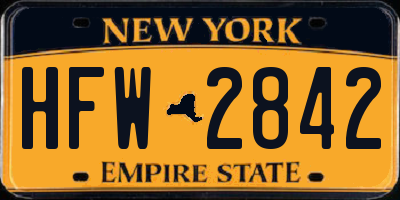 NY license plate HFW2842