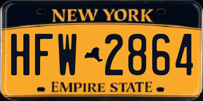 NY license plate HFW2864