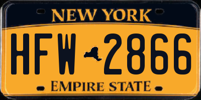 NY license plate HFW2866