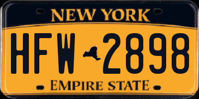 NY license plate HFW2898