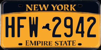NY license plate HFW2942