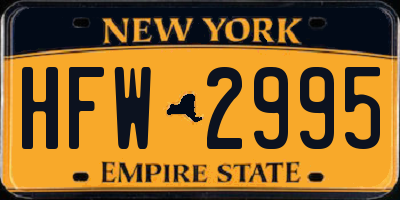 NY license plate HFW2995