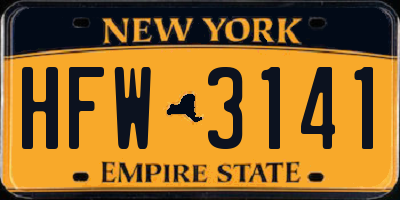 NY license plate HFW3141