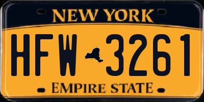 NY license plate HFW3261
