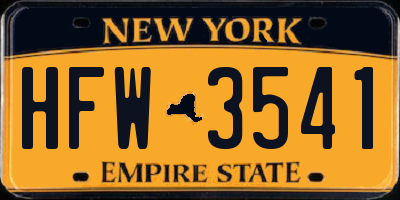 NY license plate HFW3541