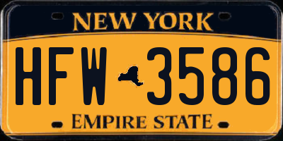 NY license plate HFW3586