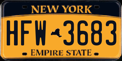 NY license plate HFW3683