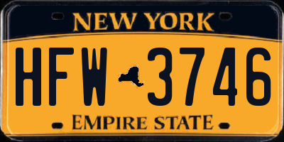 NY license plate HFW3746