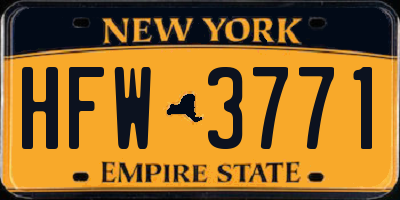 NY license plate HFW3771