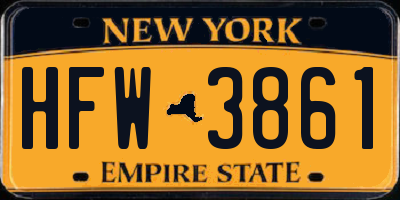 NY license plate HFW3861