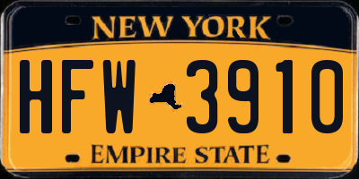NY license plate HFW3910