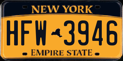 NY license plate HFW3946