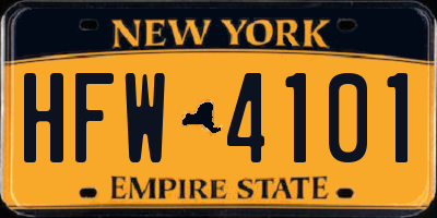 NY license plate HFW4101