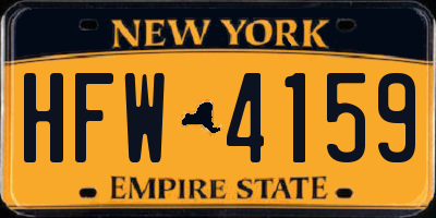 NY license plate HFW4159