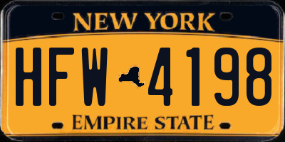 NY license plate HFW4198