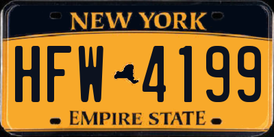 NY license plate HFW4199
