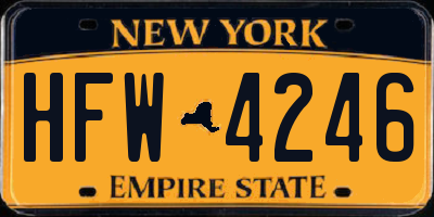 NY license plate HFW4246
