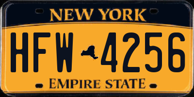 NY license plate HFW4256