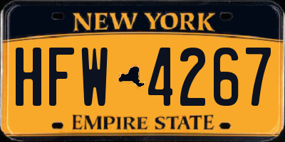 NY license plate HFW4267