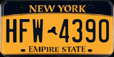 NY license plate HFW4390