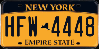 NY license plate HFW4448