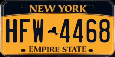 NY license plate HFW4468