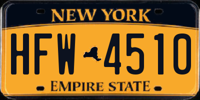 NY license plate HFW4510
