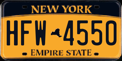 NY license plate HFW4550
