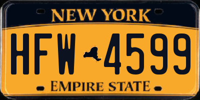NY license plate HFW4599