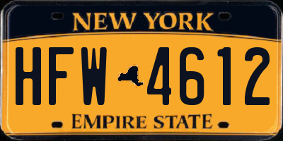 NY license plate HFW4612