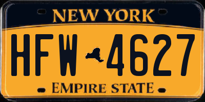 NY license plate HFW4627
