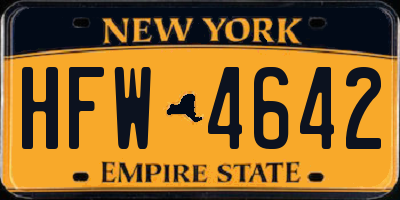 NY license plate HFW4642