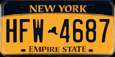 NY license plate HFW4687