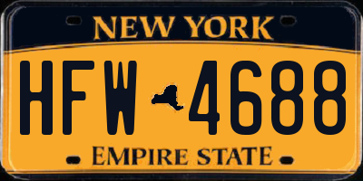 NY license plate HFW4688