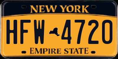 NY license plate HFW4720