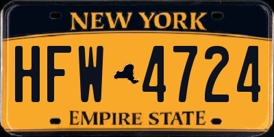 NY license plate HFW4724