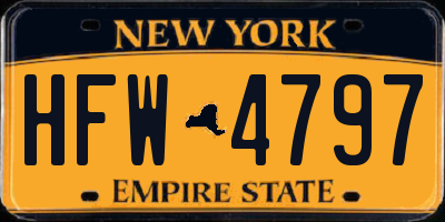 NY license plate HFW4797