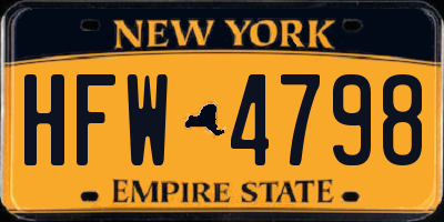 NY license plate HFW4798