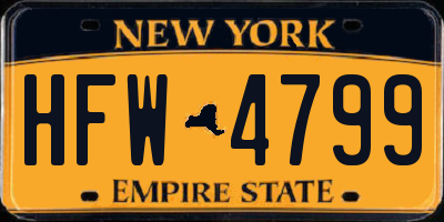 NY license plate HFW4799