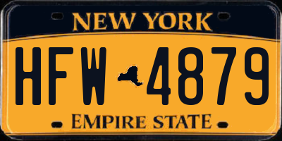NY license plate HFW4879
