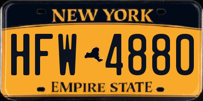 NY license plate HFW4880