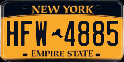NY license plate HFW4885