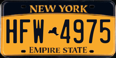 NY license plate HFW4975
