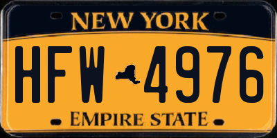 NY license plate HFW4976