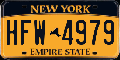 NY license plate HFW4979
