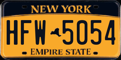 NY license plate HFW5054